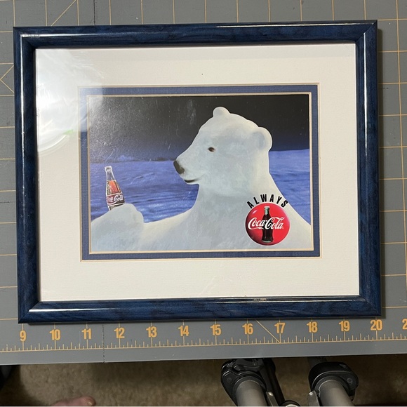 Coca-cola Polar Bear Animation framed print, and Blown Glass Snowman Ornament - Picture 3 of 8